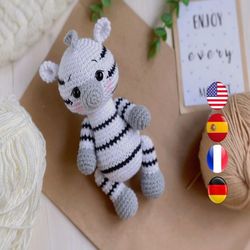 amigurumi zebra crochet pattern pdf, safari amigurumi animals, easy crochet toy pattern, amigurumi horse for beginner