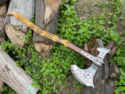 hand forged fully operational leviathan god of war axe, karatos viking bearded axe,norse axe,  celtic axe, gift for men