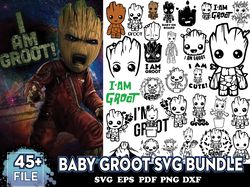 45 files baby groot svg bundle, baby groot svg