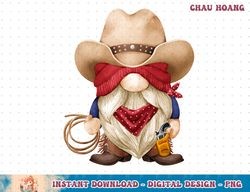 cute cowboy grandpa with western decor for farmer with gnome t-shirt copy png