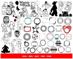 1500 files winnie the pooh bundle svg , winne the pooh