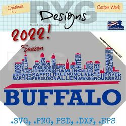 buffalo skyline pro football names graphic