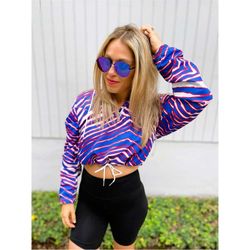 womens buffalo bills zubaz cropped windbreaker, bills fan gift, bills gift for her