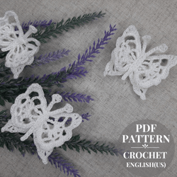 butterfly crochet pattern, lace butterfly, crochet applique, crochet pattern pdf, crochet animals, crochet tutorial pdf.