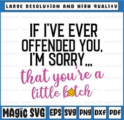 if i've ever offended you i'm sorry that you are a little bitch svg,little bitch,sarcastic sayings,offensive joke, funny