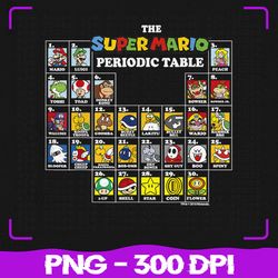 super mario periodic table of characters png, super mario png, periodic table of characters png, sublimation, png files