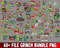 60 file grinch bundle png, grinch png