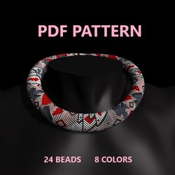 pdf bead crochet pattern , pattern for necklace and bracelet bead crochet