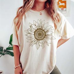 sunflower shirt, gift for her, flower shirt, sunflower tee, sunflower tshirt, floral shirt, garden shirt, gift for mom,