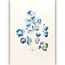 eucalyptus painting watercolor original art floral botanical eucalyptus small wall art