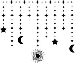 stars, moon, and sun. svg, png, jpg files. digital download.