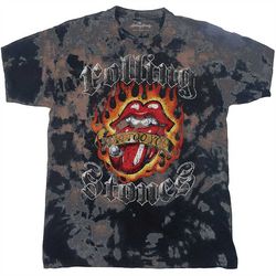 The Rolling Stones Unisex T-Shirt: Tattoo Flames (Dip-Dye)