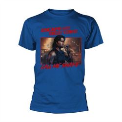 escape from new york unisex t-shirt: call me snake (royal blue)