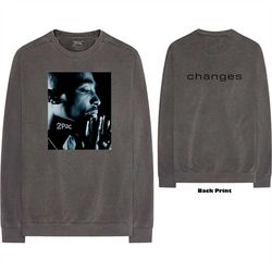 tupac unisex long sleeved t-shirt: changes side photo (back print)