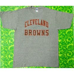 vintage 80s vintage rayon shirt / vintage russell athletic t shirt / vintage cleveland browns shirt / vintage three blen