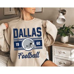 vintage dallas football crewneck sweatshirt, dallas football sweatshirt, dallas football crewneck, dallas football gift,