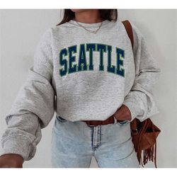 seattle football sweatshirt, seattle football crewneck sweatshirt, seattle football gift, vintage seattle washington foo