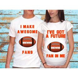 browns fan matching shirts maternity shirt pregnancy couple shirt pregnancy announcement baby shower gift birth announce