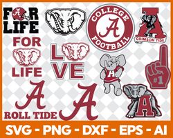 Alabama Crimson Tide Bundle Svg, Sport Svg, NCAA svg, American Football Svg, NCAA Bundle Svg File Cut Digital Download