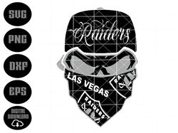 raiders skull with raiders hanky-layered digital downloads for cricut, silhouette etc.. svg| eps| dxf| png| files