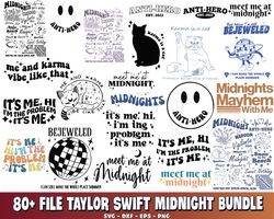 80 file taylor swift midnight bundle svg, digital download