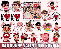 bad bunny valentines bundle svg, digital download