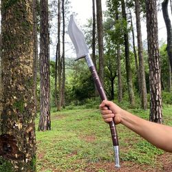 long viking axe | handmade custom survival knife axe | handforged woodcutting viking axe | ready to use full tang axe