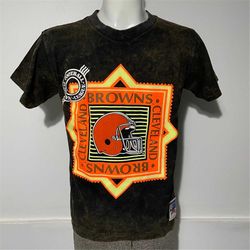 vintage cleveland browns tie dye neon tee m