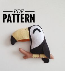 diy toucan    ornaments pattern tropical bird   patterns felt pdf