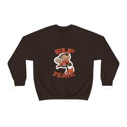 cleveland browns elf sweatshirt, brownie the elf sweatshirt, cleveland football sweatshirt, nick chubb, cleveland appare