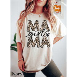 leopard girl mama shirt, girl mom shirt, mama comfort colors shirt, mother's day shirt, mama t shirt, mama graphic tee