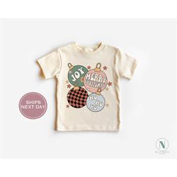 christmas joy toddler shirt - christmas retro shirt - toddler christmas shirt - vintage natural toddler tee