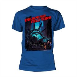 escape from new york unisex t-shirt: movie poster (royal blue) (back print)