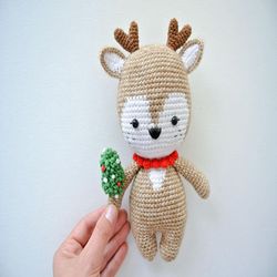 crochet deer, pattern, pdf, english, spanish and german, amigurumi