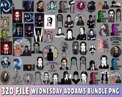 320 file wednesday addams bundle png, digital download