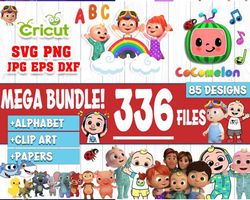 336 files cocomelon svg,cocomelon bundle svg