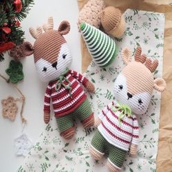 crochet reindeer, pattern, pdf, english, amigurumi, crochet deer