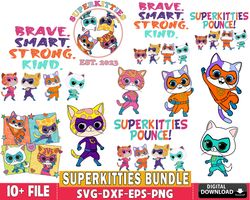 10 file superkitties bundle svg ,hero kitties super cats brave