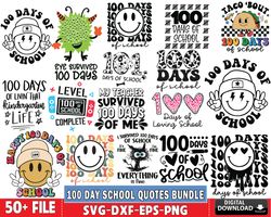 100 day school quotes bundle svg, 50 file 100 day school quotes bundle svg, digital download