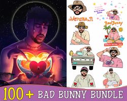 100 file bad bunny bundle svg, digital download