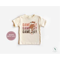 game day footballl toddler shirt - retro football kids shirt - football fall shirt - vintage natural toddler tee