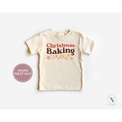 baking crew christmas toddler shirt - retro christmas shirt - toddler christmas shirt - vintage natural toddler tee