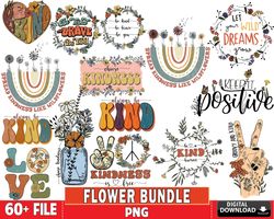 60 file flower bundle png, digital download