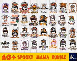 60 file spooky mama bundle png, digital download