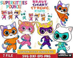 7 file superkitties bundle svg ,hero kitties super cats brave, digital download