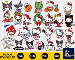 1800 file hello kitty bundle svg, digital download