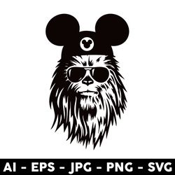 star wars chewbacca mickey ears svg, chewbacca svg, star wars svg, mickey mouse svg, disney svg - digital file