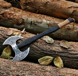 labrys axe, custom handmade carbon steel axe medieval warrior axe us-20