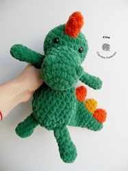 CROCHET PATTERN - Dinosaur Lovey, Cute Pattern, Crochet Animal Pattern, Crochet Plush Pattern, Amigurumi Tutorial