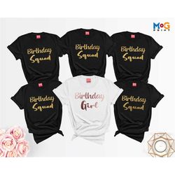 custom birthday t-shirts | personalised group birthday party gift | personalized group tops | birthday squad matching t-